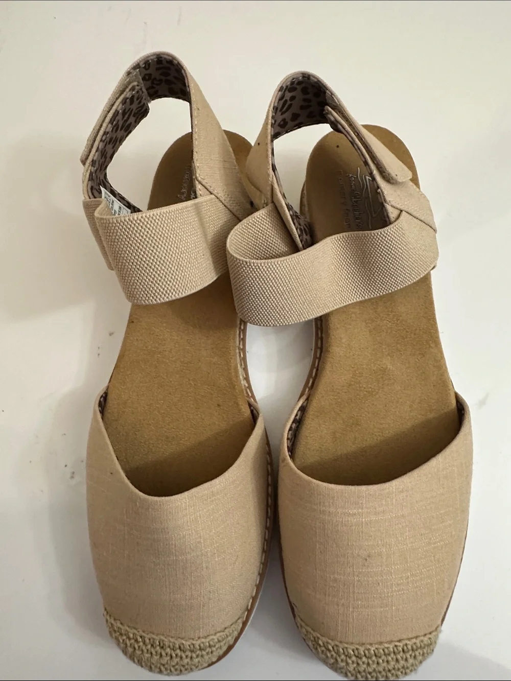 Skechers Beige Espadrille Platform Sandals with Elastic Ankle Strap